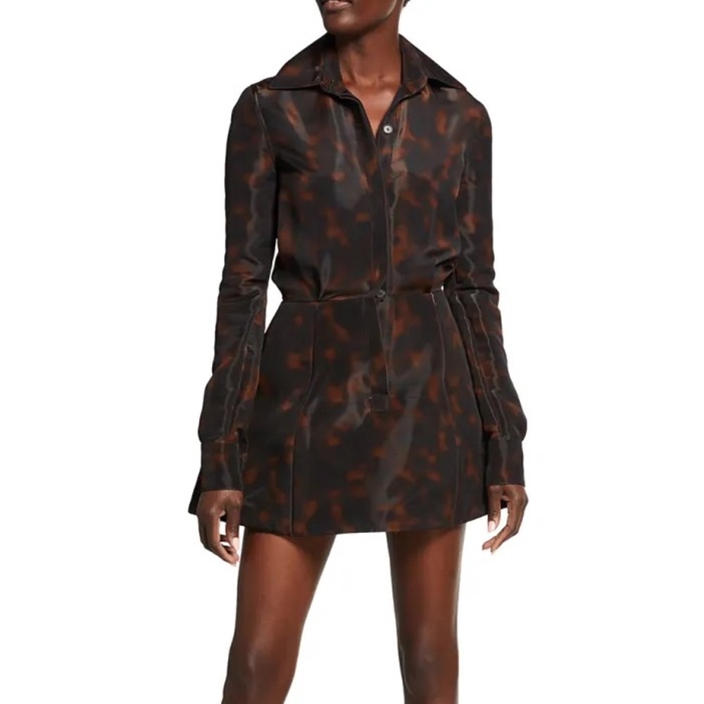 Liquid tortoise long sleeve mini dress